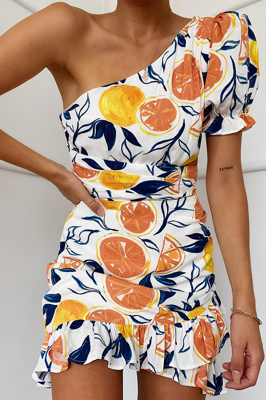 Emily mini citrus print dress – Love ...